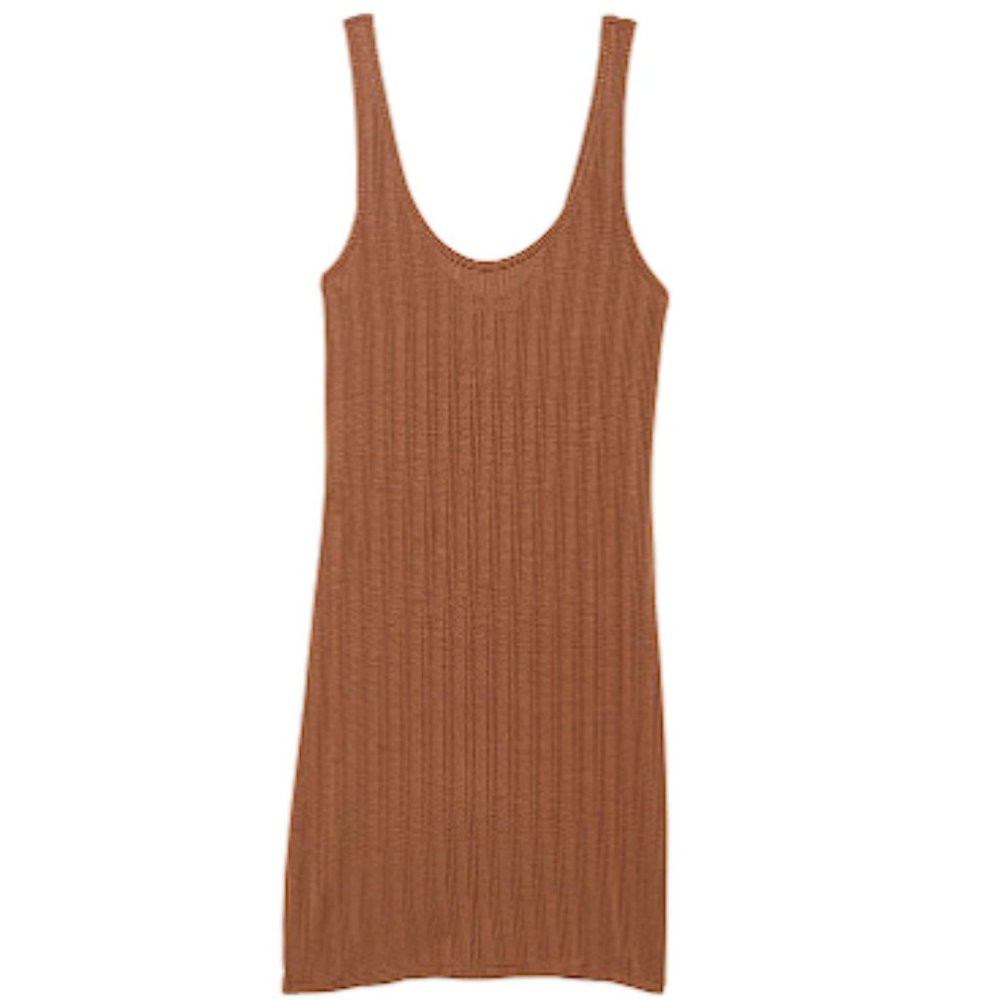 VICTORIA'S SECRET Luxe Modal Ribbed Slip / Nightgown Caramel Sexy NWT - Picture 3 of 6